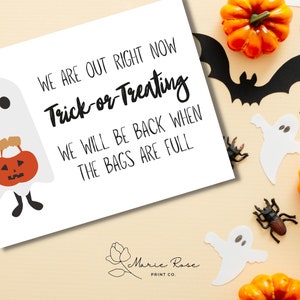 We are Out Right Now Süßes oder Saures Halloween-Schild Süßes oder Saures Halloween-Party Candy-Schild Türschild Verandaschild Printable