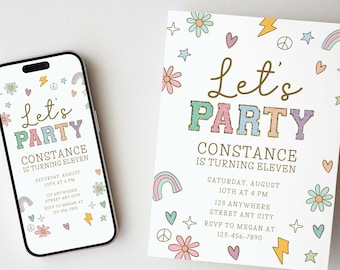 Birthday Invitation | Editable Canva Template – Preppy Patch Letter