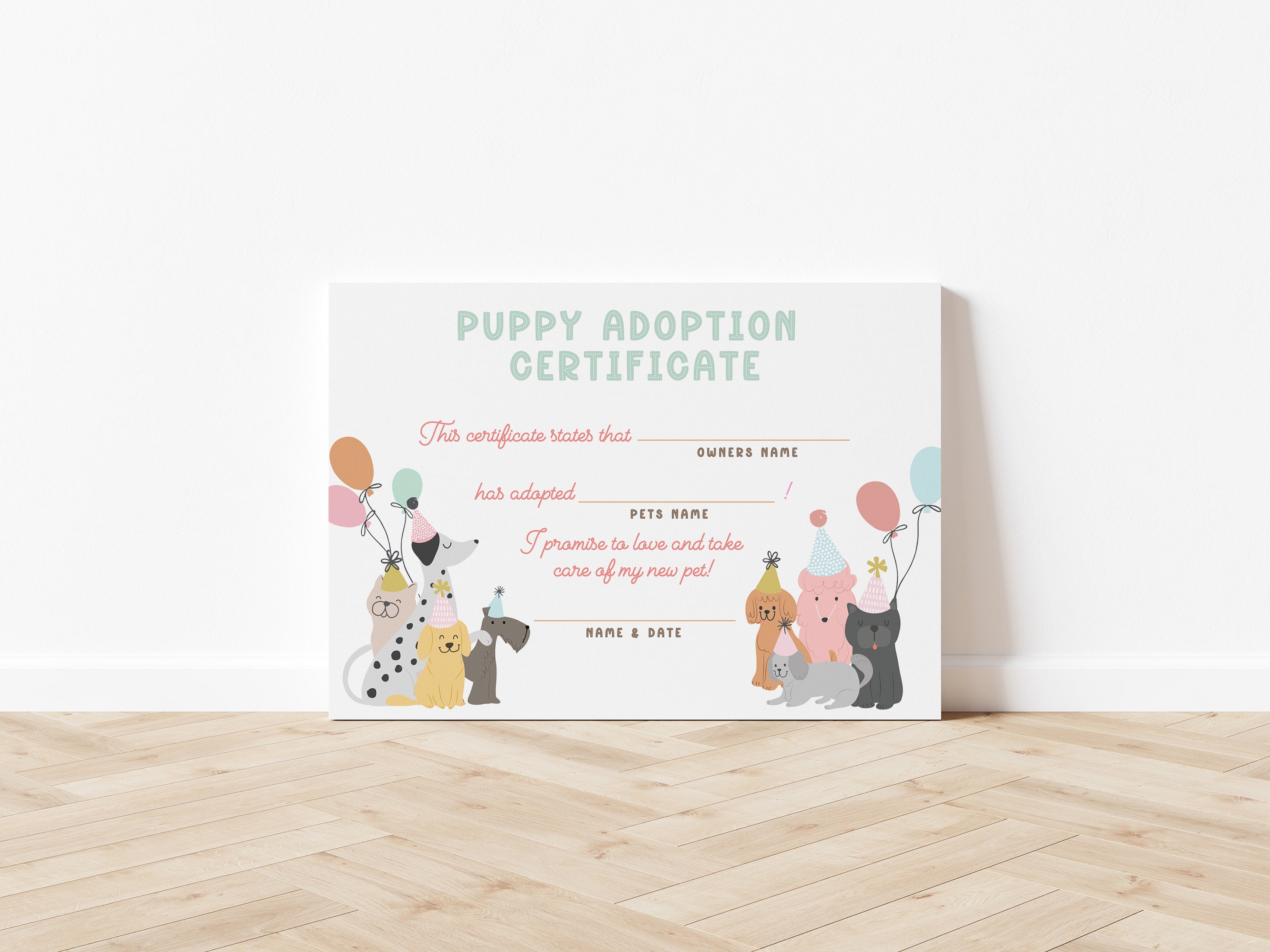 Puppy Birthday Party Adoption Sign Template Dog Theme Birthday Editable ...