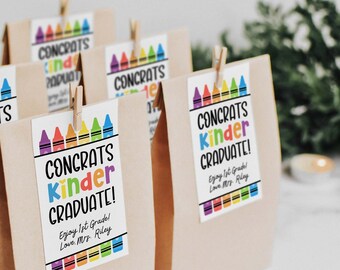 Editable Kinder Graduation Tag- Kindergarten Graduation Tag, Congratulations Kinder Grad Tag, Printable Kindergarten Graduation Gift