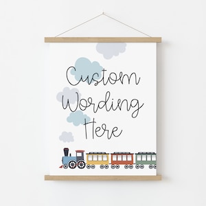 All Aboard Sign, Train Theme Birthday Welcome Sign, Editable 8x10 Sign, Canva Editable Template