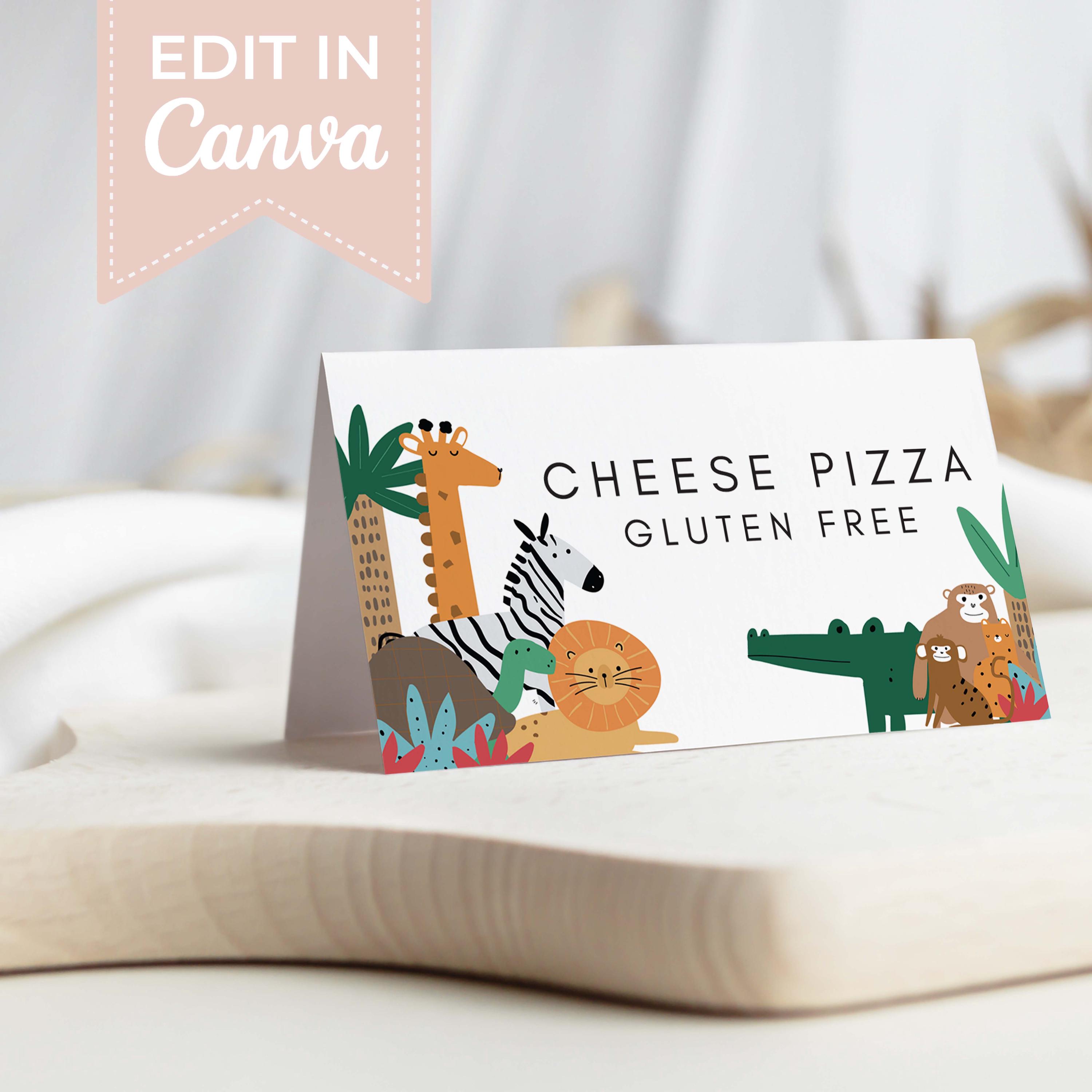 Wild One Birthday Party Food Tent Cards - Printable Editable Labels for Kids Decorations & Celebrations
