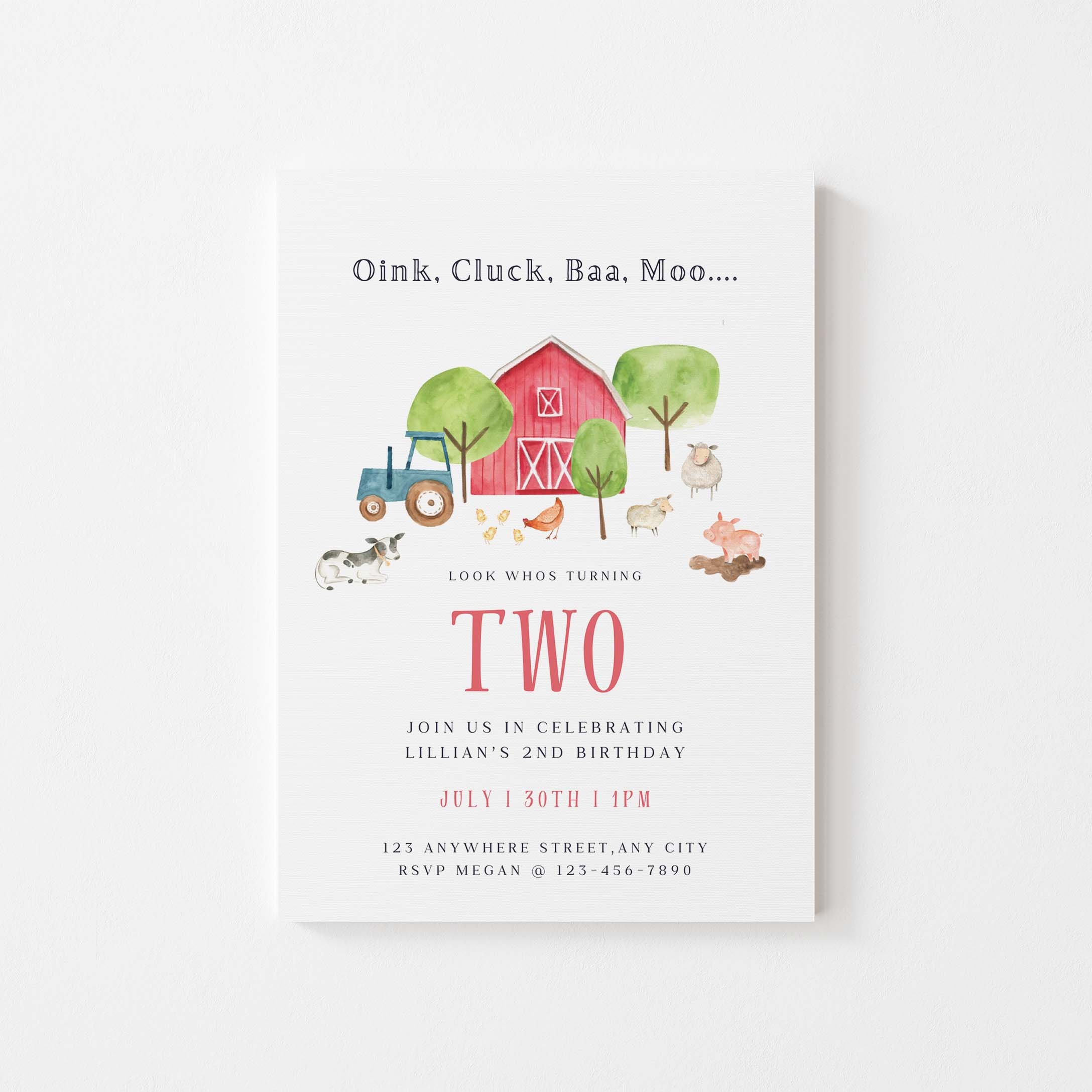 Editable Farm Birthday Invitation Canva Templates - Fun Party Theme ...