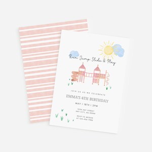 Editable Playground Birthday Invitation Cards - Easy Canva Template for ...
