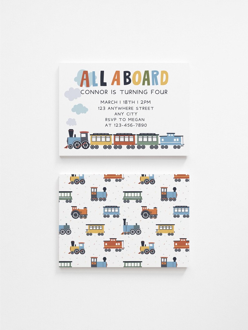Welcome Aboard Editable All Aboard Welcome Sign, Train Theme Birthday Welcome Sign, Editable ...