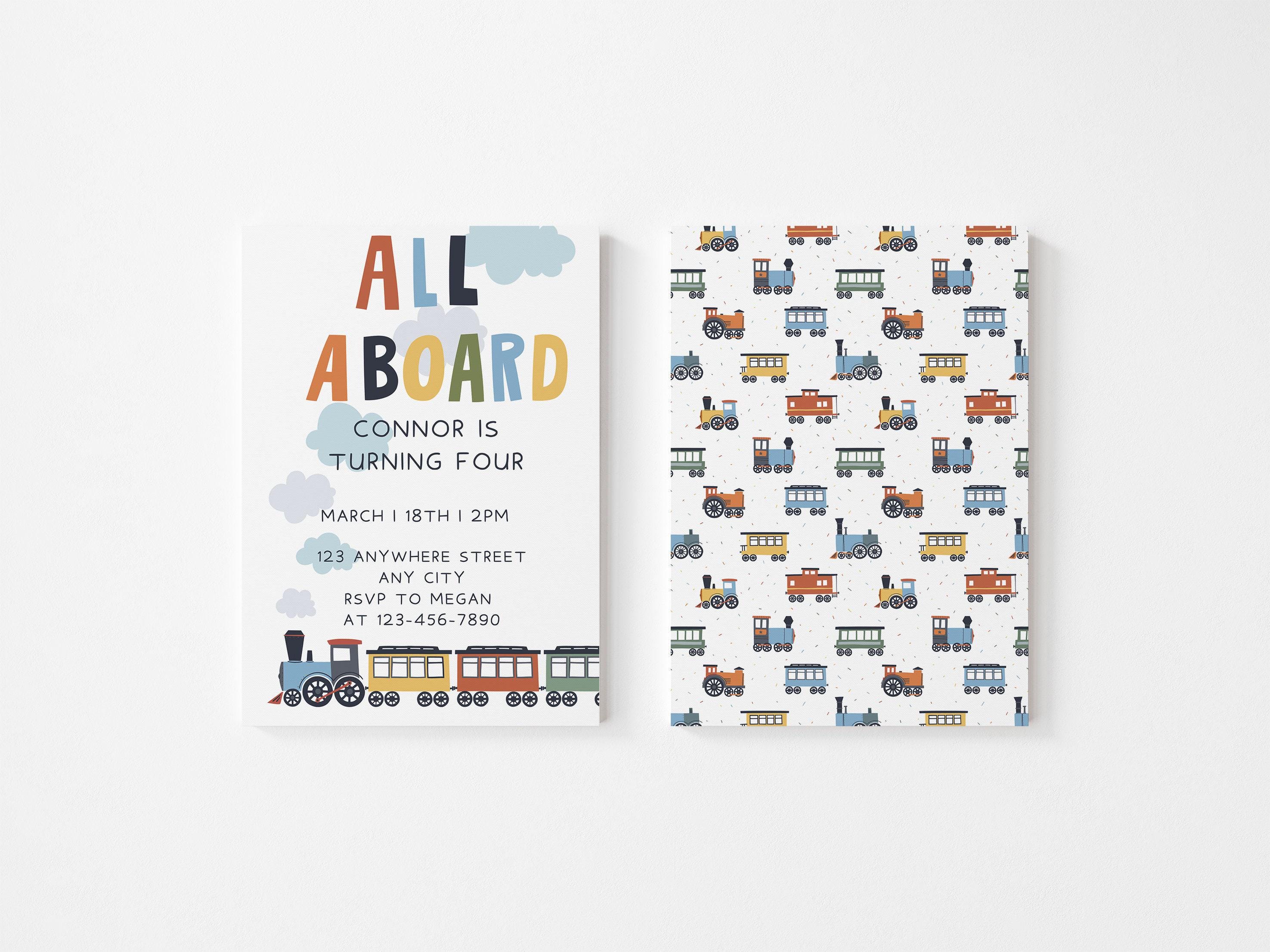 Welcome Aboard Editable All Aboard Welcome Sign, Train Theme Birthday Welcome Sign, Editable ...