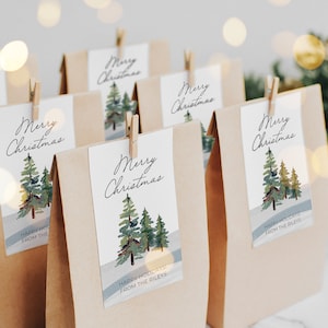 Merry Christmas Tags, Printable Christmas Gift Tag, Holiday Party Favor Tag, Editable Christmas Gift Tag Download, Teacher Gift tags