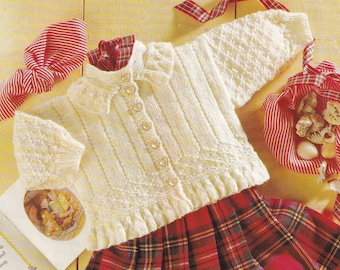 cute baby cardigan knitting pattern - PDF download