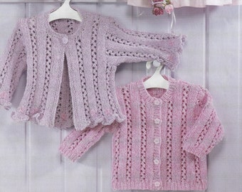 pretty baby girls cardigans knitting pattern