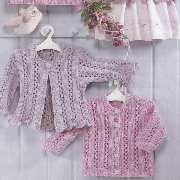 pretty baby girls cardigans knitting pattern