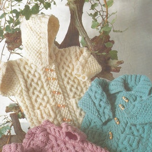 modello di maglia aran per giacche e maglioni da neonato e bambino