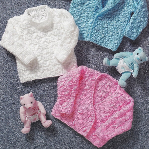 stunning baby and child aran sweaters and cardigan PDF knitting pattern