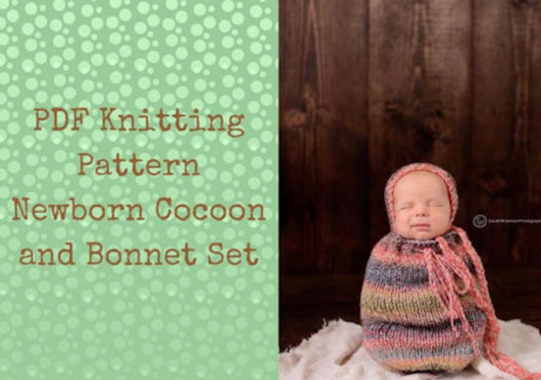 Easy Knit Newborn Baby Cocoon Knitting Pattern Knit Straight Flat or