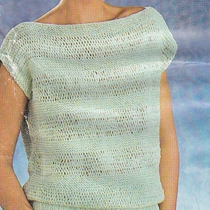 easy knit vintage knitting pattern for ladies summer top