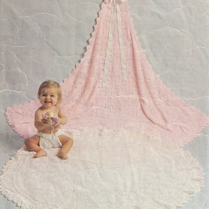 vintage knitting pattern for 3 ply baby circular and square shawls