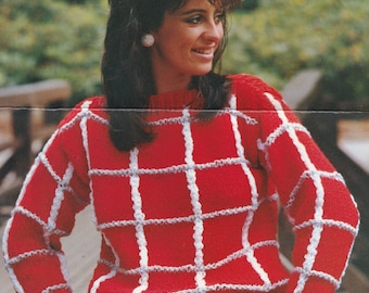 ladies chunky jumper knitting pattern - vintage - PDF instant download