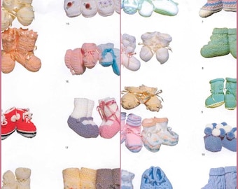 amazing vintage baby booties knitting and crochet pattern