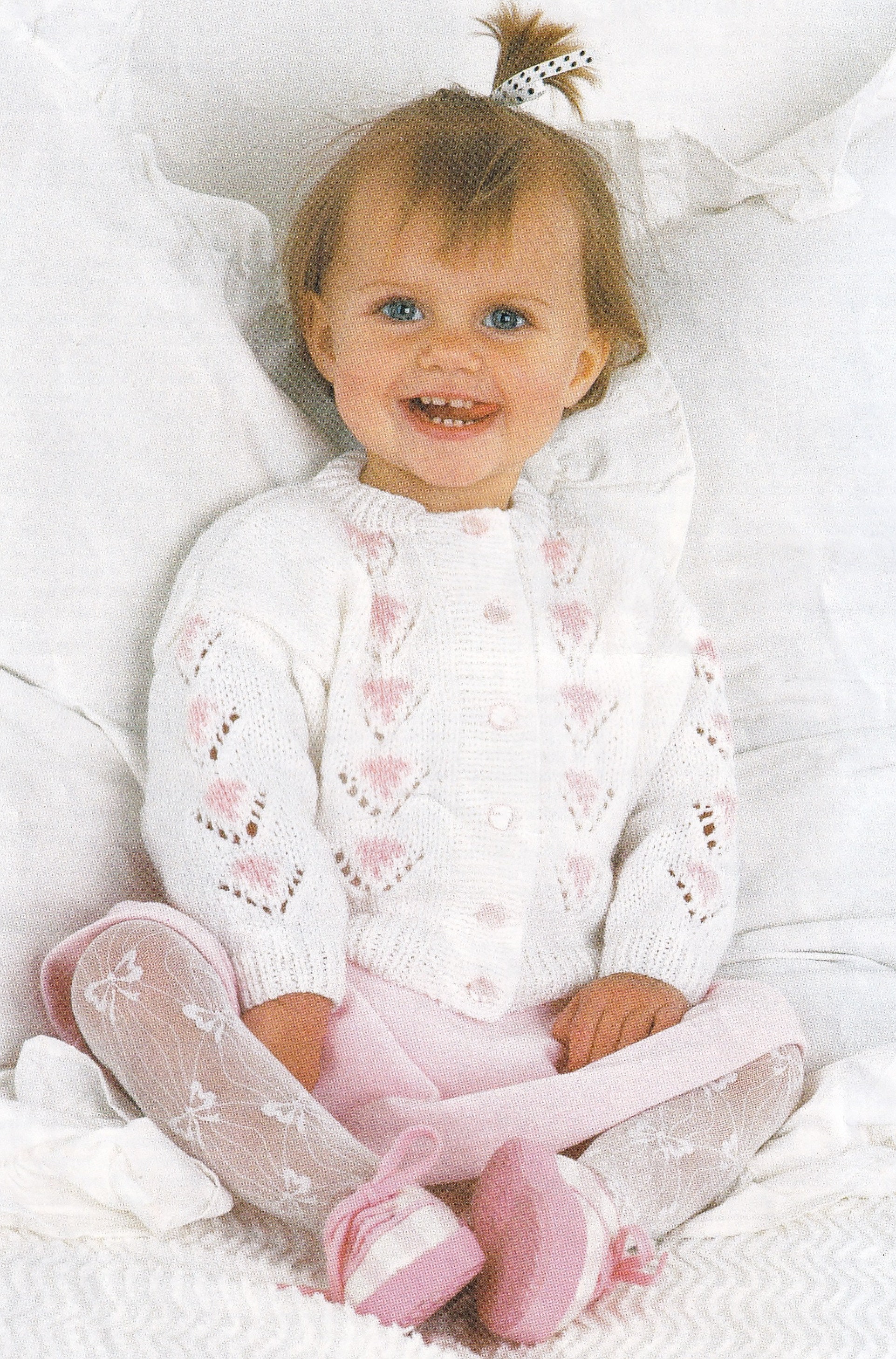 baby and little girls love heart cardigan knitting pattern PDF file