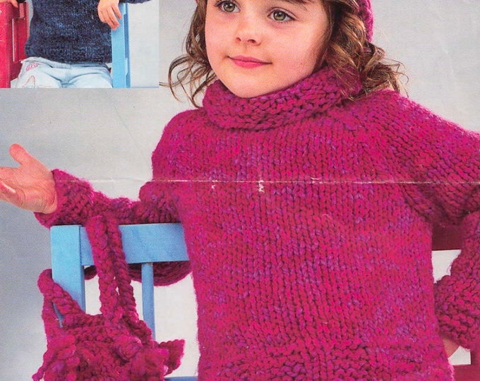 Playtime Sweater Kids Easy Chunky Knitting Pattern - Etsy