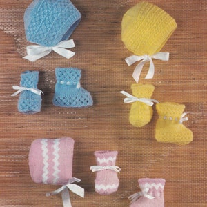 vintage Strickanleitung für Babyschuhe und Mützen - DK Wolle