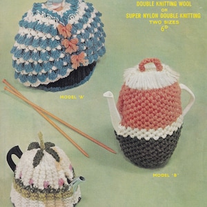 vintage tea cosies and coffee pot cover knitting pattern