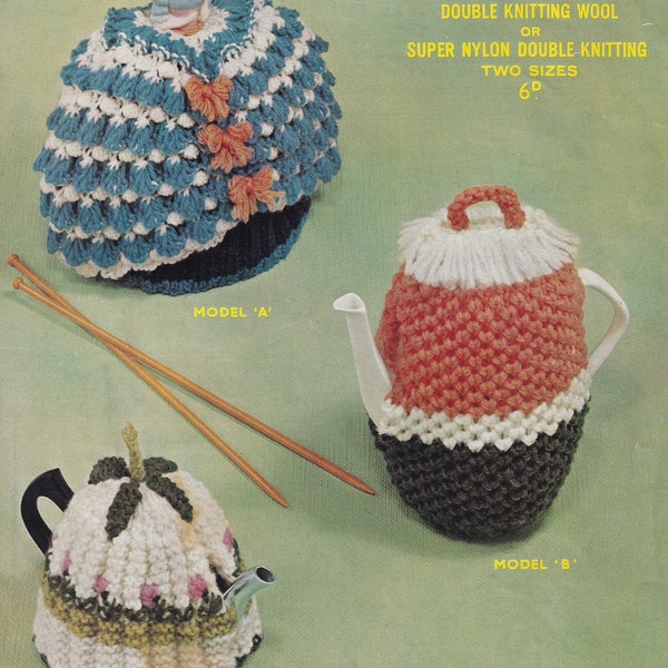 vintage tea cosies and coffee pot cover knitting pattern