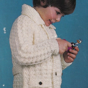 vintage knitting pattern for boys chunky jacket