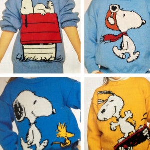 Snoopy Sweater / Jumper Knitting Pattern  - Instant Download