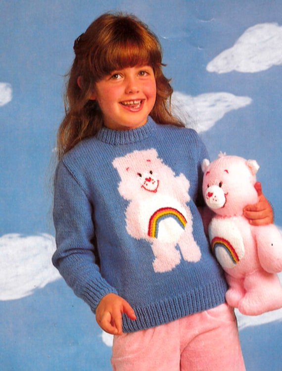 Vintage Care Bears Sweater and Toy Knitting Pattern Child Sizes Etsy