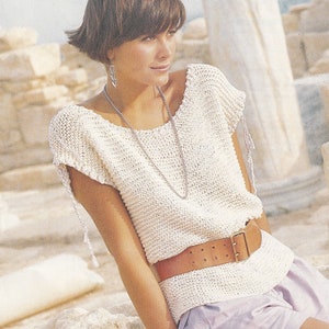 Vintage Strickanleitung PDF für Damen 1980er Jahre Sommertop - Damen Tunika