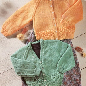 baby cardigans knitting pattern - v and round neck