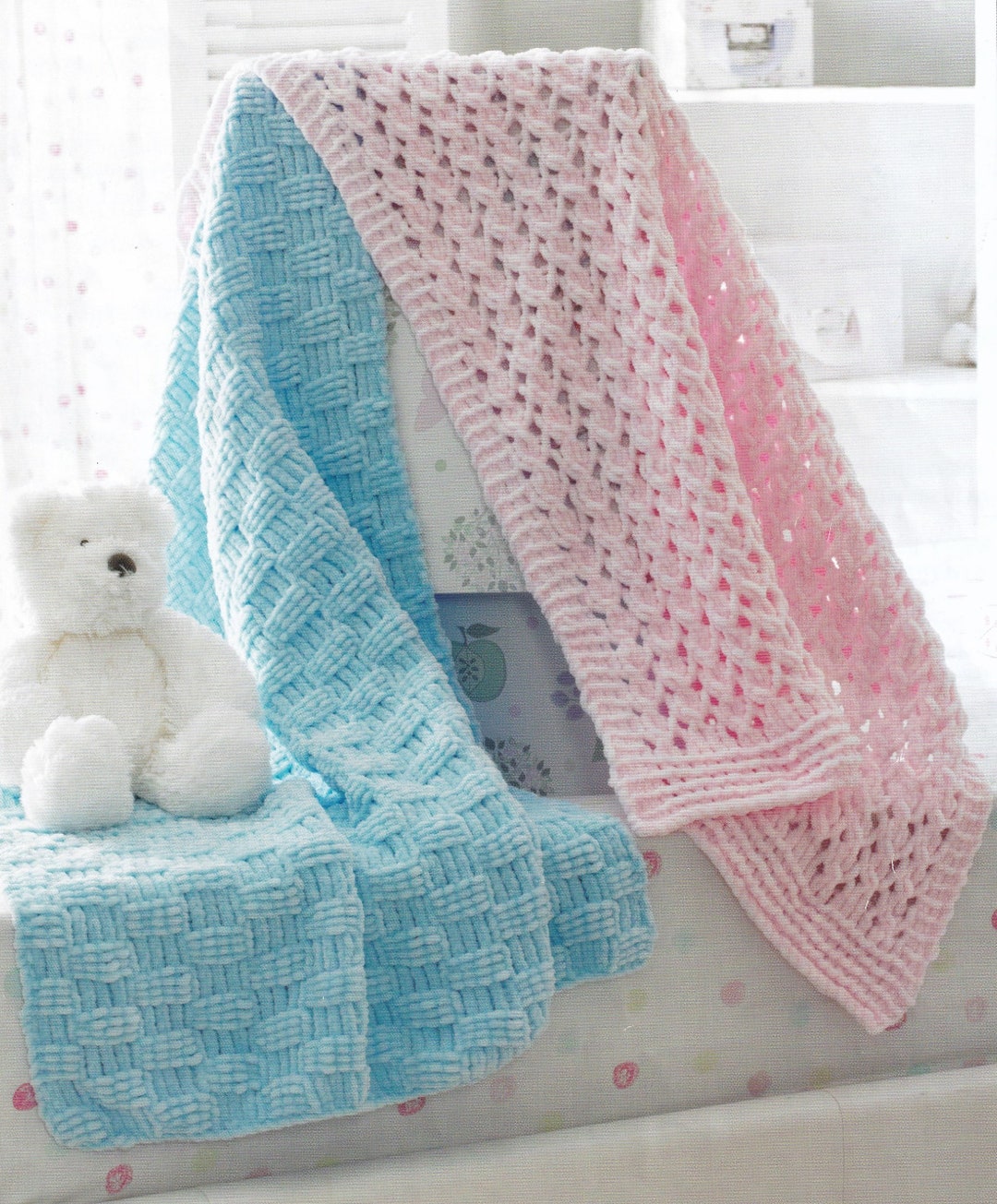 PDF Knitting Pattern for Lovely Chunky Baby Blankets in 2 Sizes Etsy UK