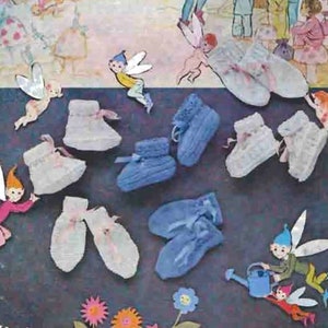 vintage baby booties and mittens knitting pattern