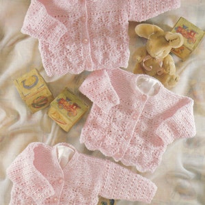 vintage knitting pattern for very pretty baby girls cardigans