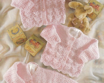 vintage knitting pattern for very pretty baby girls cardigans