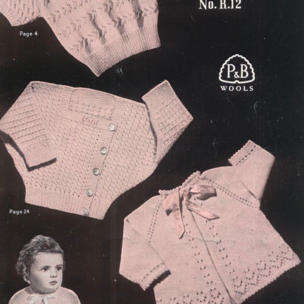 Livre de modèles de tricot vintage pour bébé - belle collection de tricots anciens