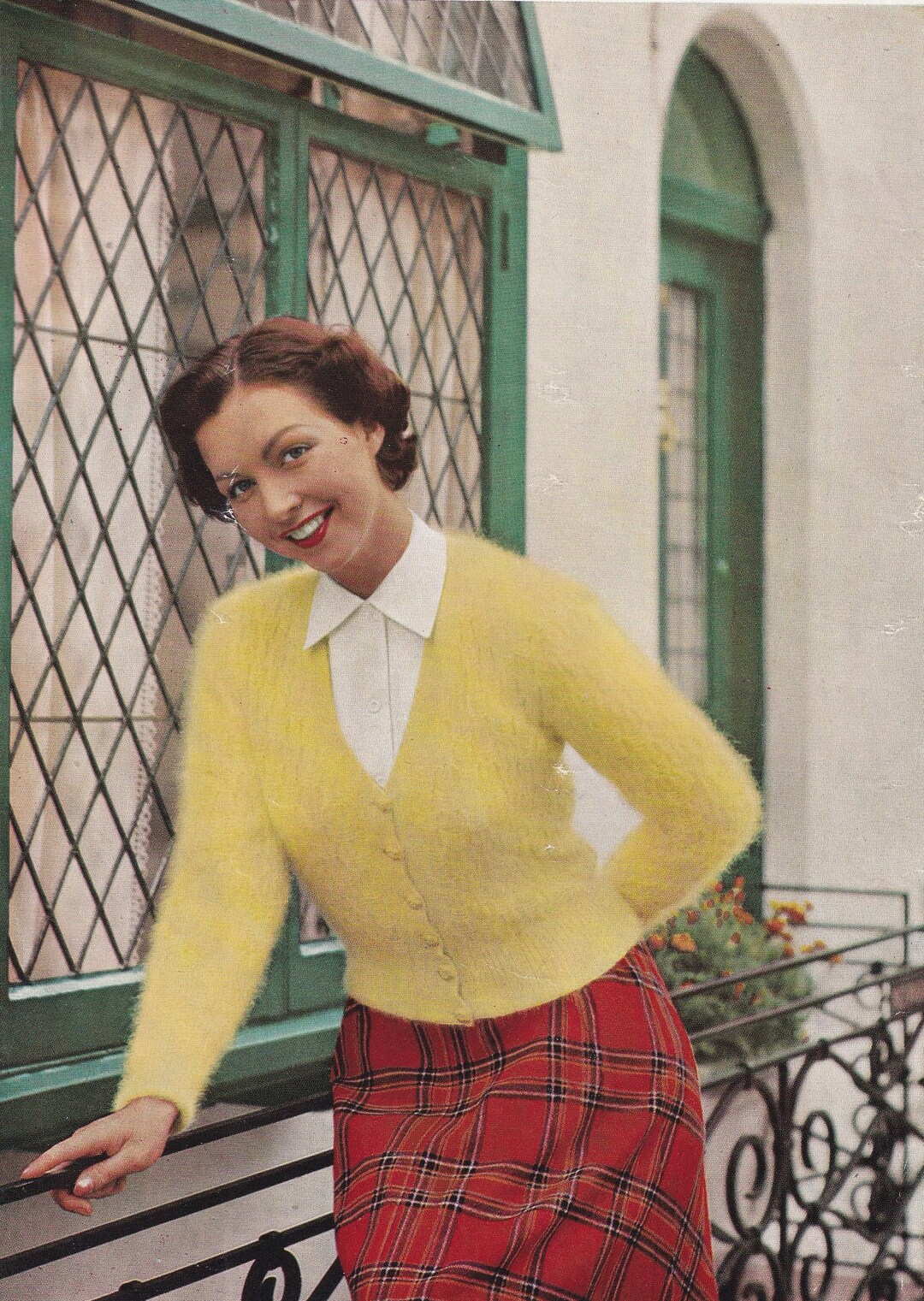 Vintage 1940s Knitting Pattern - Ladies Angora Cardigan From ...