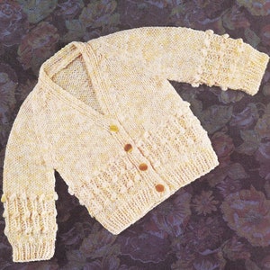 lovely baby cardigan knitting pattern - PDF download - 17 to 20 inch chest