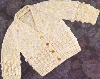 lovely baby cardigan knitting pattern - PDF download - 17 to 20 inch chest