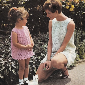 vintage crochet dress pattern - mommy and me
