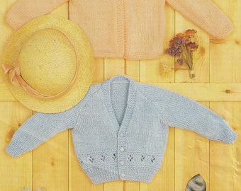 pretty baby cardigan x 2 knitting pattern - PDF download