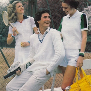 cricket and tennis tops and sweater vintage knitting pattern