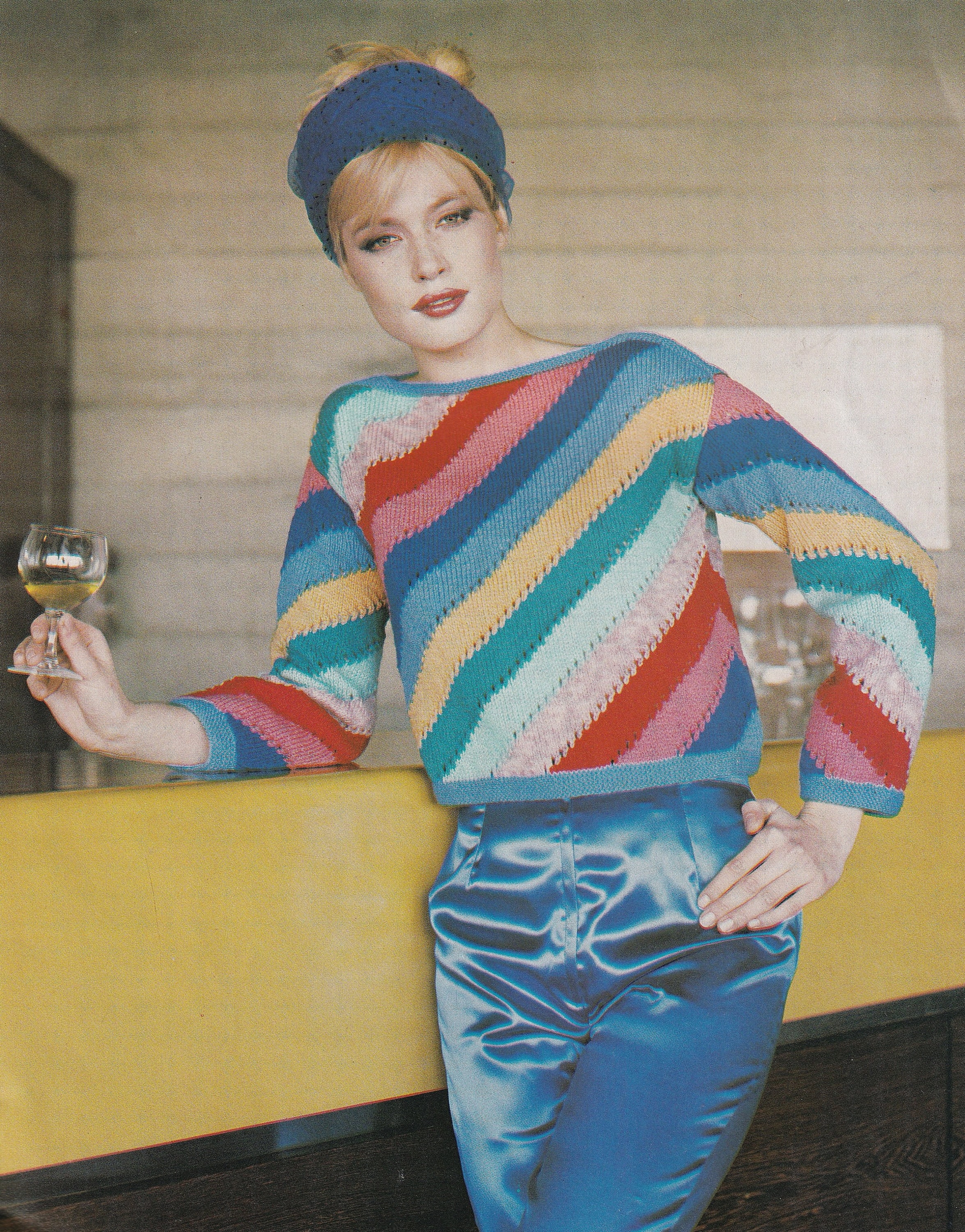 Vintage Knitting Pattern PDF for Ladies 1980s Cropped Shortie 