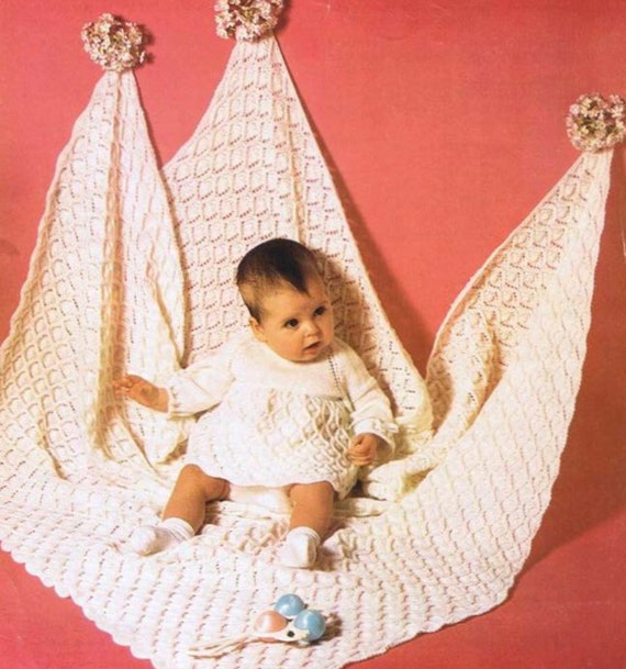 vintage knitting pattern for ply baby shawl and dress set