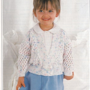 lovely baby girl to child cardigan knitting pattern PDF file