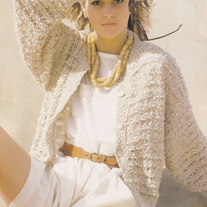 modello di cardigan estivo da donna lavorato a maglia - vintage - file PDF scaricabile immediatamente