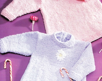 knitting pattern for little girls tunic jumper dress knit in chunky wool