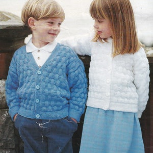 Strickanleitung für Kinder-Strickjacken mit Karomuster - Vintage PDF-Datei