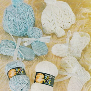 baby booties hats and mittens vintage knitting pattern