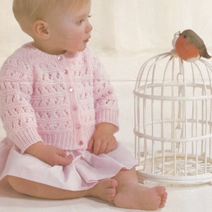 pretty 4 ply vintage cardigan knitting pattern for baby girl